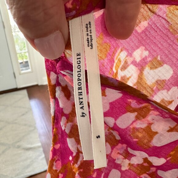 Anthropologie Pink and Orange Backless Dress - Picture 4 of 6